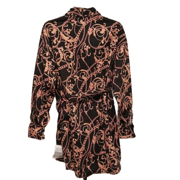 ASOS long sleeve snap close shirt dress in abstract print sz 6 NWT   /B1 - Picture 7 of 11